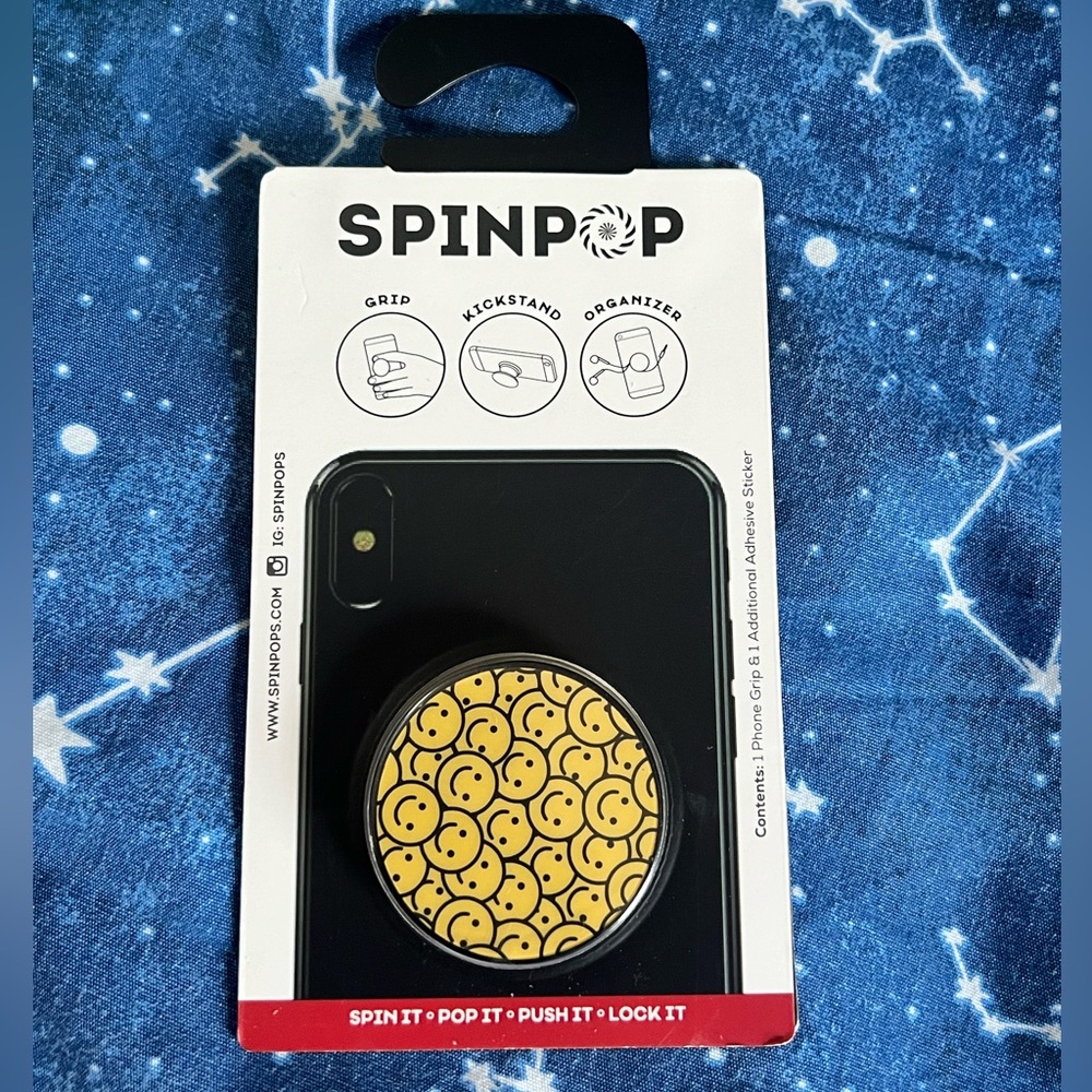 💜 Spinpop Smiley Face Phone Grip & Stand